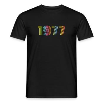 1977 Anniversaire Funky Année - T-shirt homme - noir - Devant - AI Model Male 178 light (178cm)