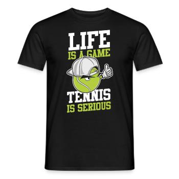 Drôle de joueur de tennis raquette la vie est - T-shirt homme - noir - Devant - AI Model Male 178 light (178cm)