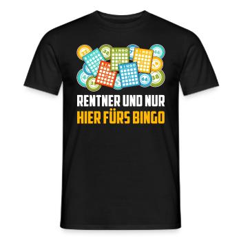 RETRAITÉS ET SEULEMENT ICI POUR LE BINGO Fun - T-shirt homme - noir - Devant - AI Model Male 178 light (178cm)