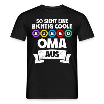 Bingospielerin SO SIEHT EINE COOLE BINGO OMA AUS - Männer T-Shirt - Schwarz - Vorne - AI Model Male 178 light (178cm)