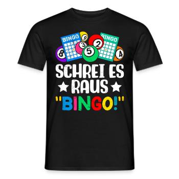 Bingo Players SHOUT IT OUT BINGO! Fun Bingo - Men's T-Shirt - black - Front - AI Model Male 178 light (178cm)