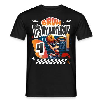 Basketball 4th Birthday - Men's T-Shirt - black - Front - AI Model Male 178 light (178cm)