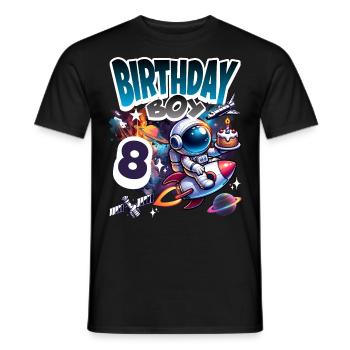 Astronaute 8e anniversaire Espace - T-shirt homme - noir - Devant - AI Model Male 178 light (178cm)