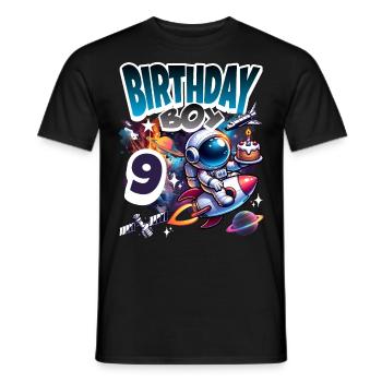 Astronaute 9e anniversaire Espace - T-shirt homme - noir - Devant - AI Model Male 178 light (178cm)