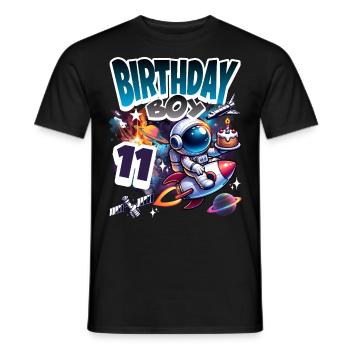 Astronaut 11th Birthday Space - Men's T-Shirt - black - Front - AI Model Male 178 light (178cm)