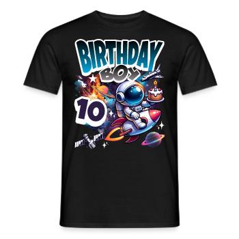 Astronaute 10e anniversaire Espace - T-shirt homme - noir - Devant - AI Model Male 178 light (178cm)