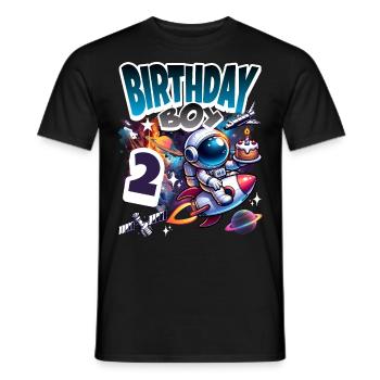 Astronaute 2e anniversaire Espace - T-shirt homme - noir - Devant - AI Model Male 178 light (178cm)