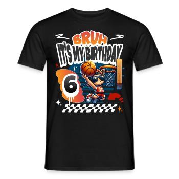 6e anniversaire de basket-ball - T-shirt homme - noir - Devant - AI Model Male 178 light (178cm)