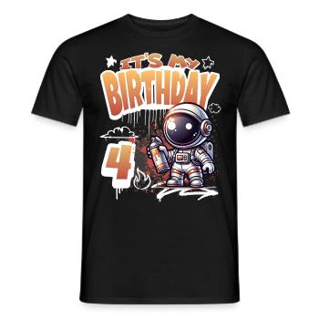Graffiti astronaute 4ème anniversaire - T-shirt homme - noir - Devant - AI Model Male 178 light (178cm)