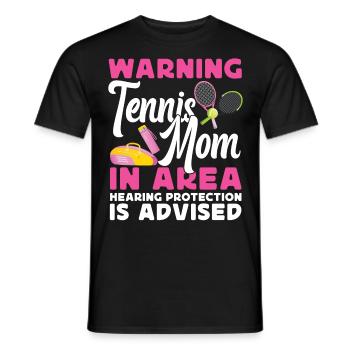 Funny Tennis Player Racket Mom - Men's T-Shirt - black - Front - AI Model Male 178 light (178cm)