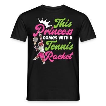 Funny Tennis Player Racket Girl - Men's T-Shirt - black - Front - AI Model Male 178 light (178cm)