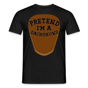 Faire semblant d’être un teckel - Déguisement de teckel drôle - T-shirt homme - noir - Devant - AI Model Male 178 light (178cm)
