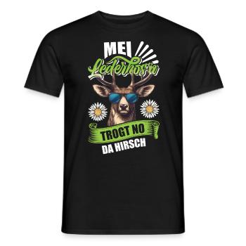Munich folk festival MEI LEDERHOSEN WEARS NO DA - Men's T-Shirt - black - Front - AI Model Male 178 light (178cm)