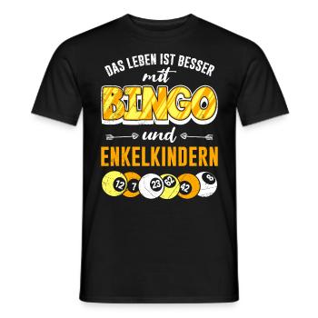 Bingo Grandma LIFE IS BETTER WITH BINGO AND GRANDCHILDREN - Men's T-Shirt - black - Front - AI Model Male 178 light (178cm)