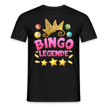 BINGO LEGEND Bingo Lover Bingo - Men's T-Shirt - black - Front - AI Model Male 178 light (178cm)