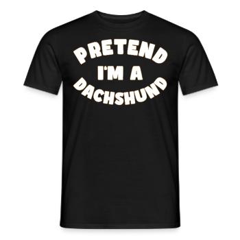Faire semblant d’être un teckel - Déguisement de teckel drôle - T-shirt homme - noir - Devant - AI Model Male 178 light (178cm)