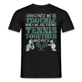 Drôle de joueur de tennis raquette amis - T-shirt homme - noir - Devant - AI Model Male 178 light (178cm)