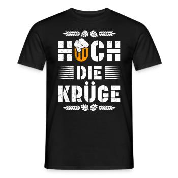 Levez les chopes de la Fête de la bière bavaroise - T-shirt homme - noir - Devant - AI Model Male 178 light (178cm)