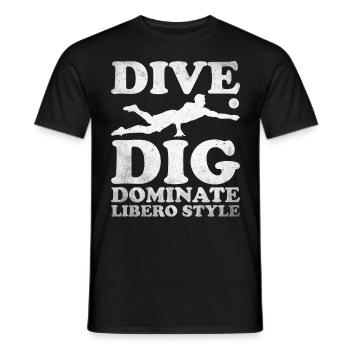 Volley-ball Libero - T-shirt homme - noir - Devant - AI Model Male 178 light (178cm)