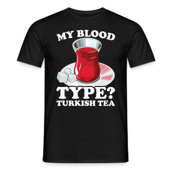 Thé turc Chai Türk Çayi Amoureux de la dinde - T-shirt homme - noir - Devant - AI Model Male 178 light (178cm)