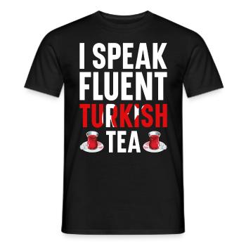 Thé turc Chai Türk Çayi Amoureux de la dinde - T-shirt homme - noir - Devant - AI Model Male 178 light (178cm)