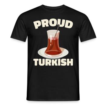 Thé turc Chai Türk Çayi Amoureux de la dinde - T-shirt homme - noir - Devant - AI Model Male 178 light (178cm)