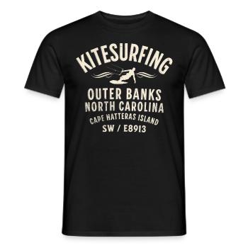 Kitesurfing Outer Banks Nth Carolina - Men's T-Shirt - black - Front - AI Model Male 178 light (178cm)