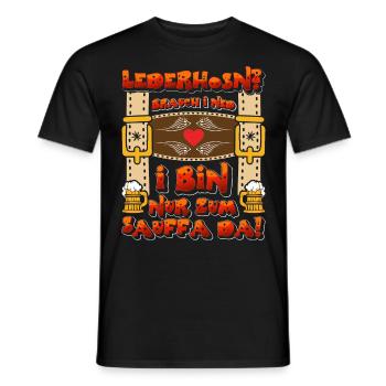 PANTALON EN CUIR ? JE N’AI PAS BESOIN D’ÊTRE LÀ UNIQUEMENT POUR BOIRE - T-shirt homme - noir - Devant - AI Model Male 178 light (178cm)