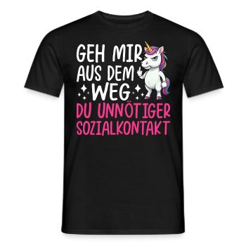 Écarte-toi de mon chemin, contact social inutile - T-shirt homme - noir - Devant - AI Model Male 178 light (178cm)
