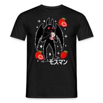 Mothman Erdbeer Milchshake - Männer T-Shirt - Schwarz - Vorne - AI Model Male 178 light (178cm)