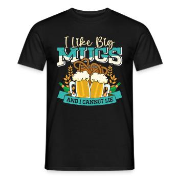 Münchner Volksfest I LIKE BIG MUGS AND CANNOT LIE - Männer T-Shirt - Schwarz - Vorne - AI Model Male 178 light (178cm)
