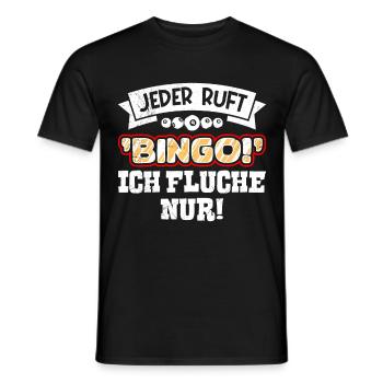 Bingospiel Lustig JEDER RUFT BINGO ICH FLUCHE NUR - Männer T-Shirt - Schwarz - Vorne - AI Model Male 178 light (178cm)