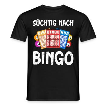 Bingo Players ADDICTED TO BINGO Fun Bingo - Men's T-Shirt - black - Front - AI Model Male 178 light (178cm)