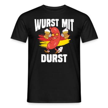 Munich Folk Festival WURST MIT DURST Lustiges - Men's T-Shirt - black - Front - AI Model Male 178 light (178cm)