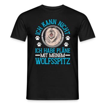 Plans Wolfspitz avec mon Keeshond - T-shirt homme - noir - Devant - AI Model Male 178 light (178cm)