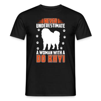 Femme avec Do, Khyi, Dogue tibétain, Dogue tibétain - T-shirt homme - noir - Devant - AI Model Male 178 light (178cm)
