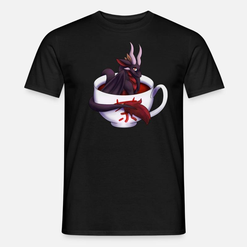 Schwarzer Tee Drache - Männer T-Shirt - Schwarz