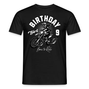 Motocross Anniversaire Fille 9ème Anniversaire Femmes - T-shirt homme - noir - Devant - AI Model Male 178 light (178cm)