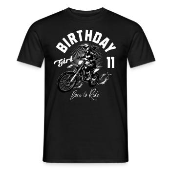 Motocross Anniversaire Fille 11ème Anniversaire Femmes - T-shirt homme - noir - Devant - AI Model Male 178 light (178cm)