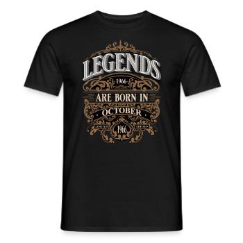 1966 Octobre Naissance Anniversaire Année de naissance - T-shirt homme - noir - Devant - AI Model Male 178 light (178cm)