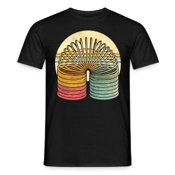 Stair Runner Retro – Slinky for Young and Old - Men's T-Shirt - black - Front - AI Model Male 178 light (178cm)