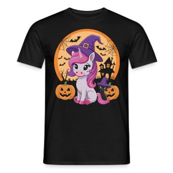 Zauberhaftes Halloween-Einhorn - Männer T-Shirt - Schwarz - Vorne - AI Model Male 178 light (178cm)