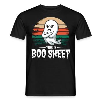 Geister und Halloween "This is Boo Sheet" - Männer T-Shirt - Schwarz - Vorne - AI Model Male 178 light (178cm)