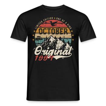Birthday Gift - Vintage Born October 1994 - Men's T-Shirt - black - Front - AI Model Male 178 light (178cm)