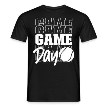 Funny Tennis Player Racket Game - Männer T-Shirt - Schwarz - Vorne - AI Model Male 178 light (178cm)