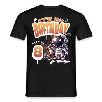 Graffiti astronaute 8e anniversaire - T-shirt homme - noir - Devant - AI Model Male 178 light (178cm)