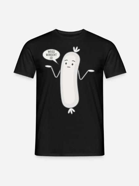Weiss wurscht is - Spruch Wurst Lustige Weißwurst - Männer T-Shirt - Schwarz