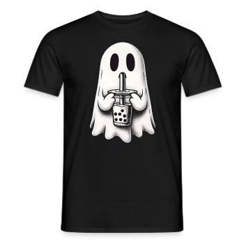 Trauriger Geist trinkt Bubble Tea - Männer T-Shirt - Schwarz - Vorne - AI Model Male 178 light (178cm)