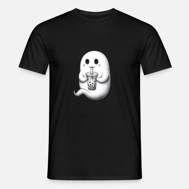 Geist trinkt Bubble Tea - Männer T-Shirt - Schwarz