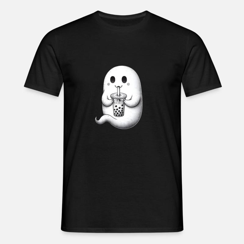 Ghost Drinks Bubble Tea - Men's T-Shirt - black